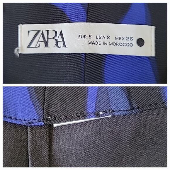 Zara Geometric Print Ruched Satin Midi Pencil Skirt Thigh High Side Slit Retro - Picture 11 of 12